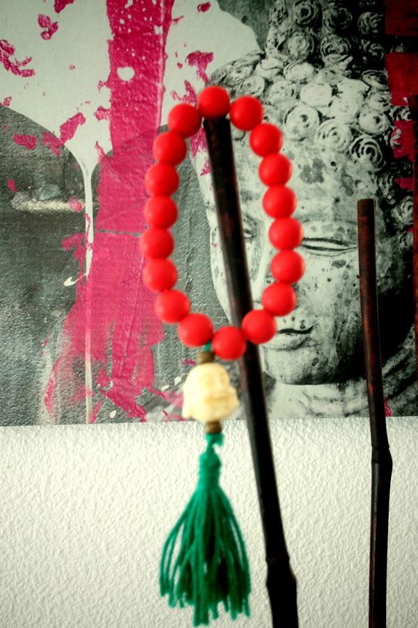 Red and green bracelets