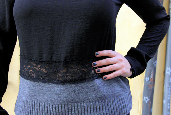 Black lace blouse from Zara