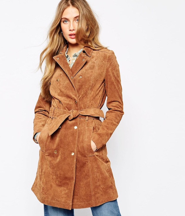 mango suede trench