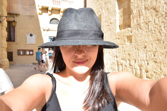 cool selfie with a hat