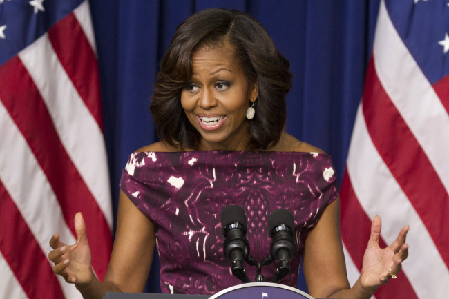 Michelle Obama giving a speech