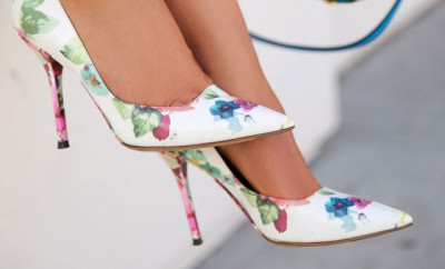 Floral shoes on the street
